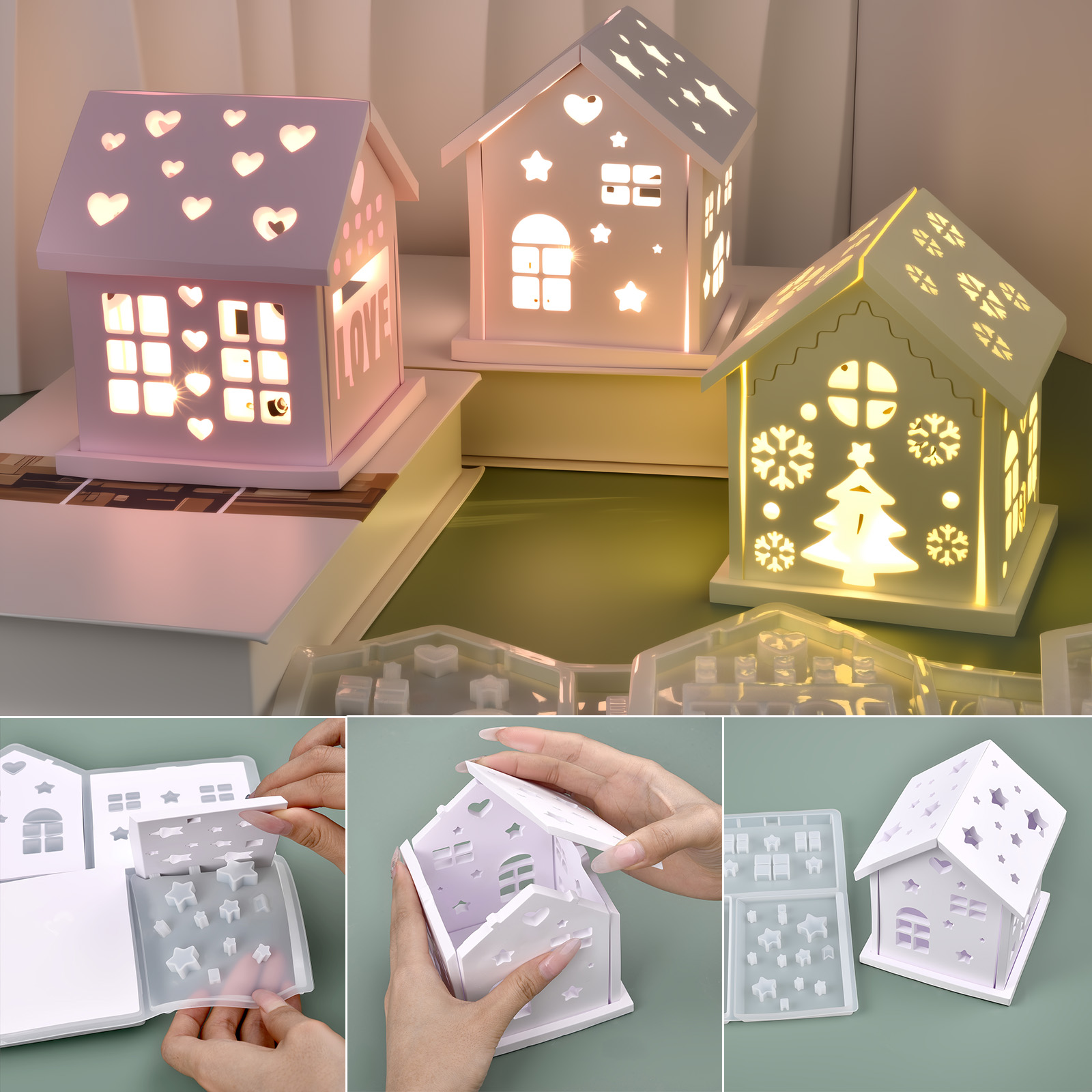 3D House Silicone Mold DIY Chr - Candle Making Items review and price