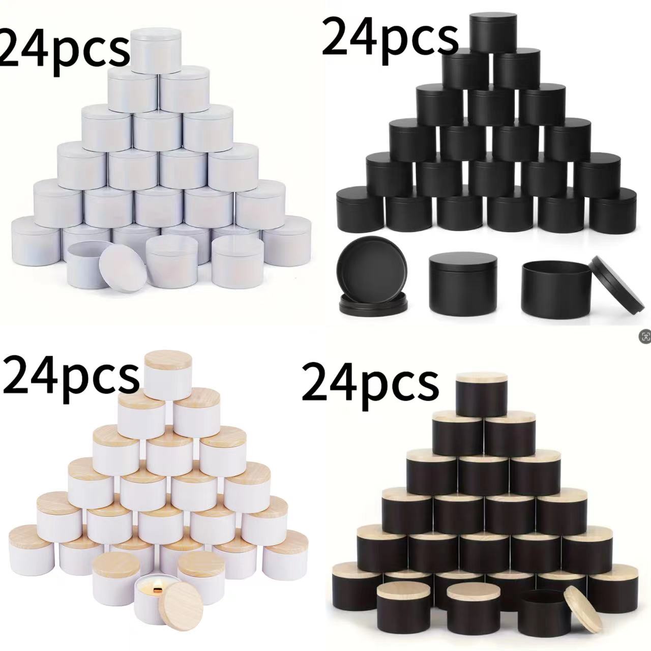 24-Pack 8oz/4oz Metal Candle T - Candle Making Jars Wholesale review and price
