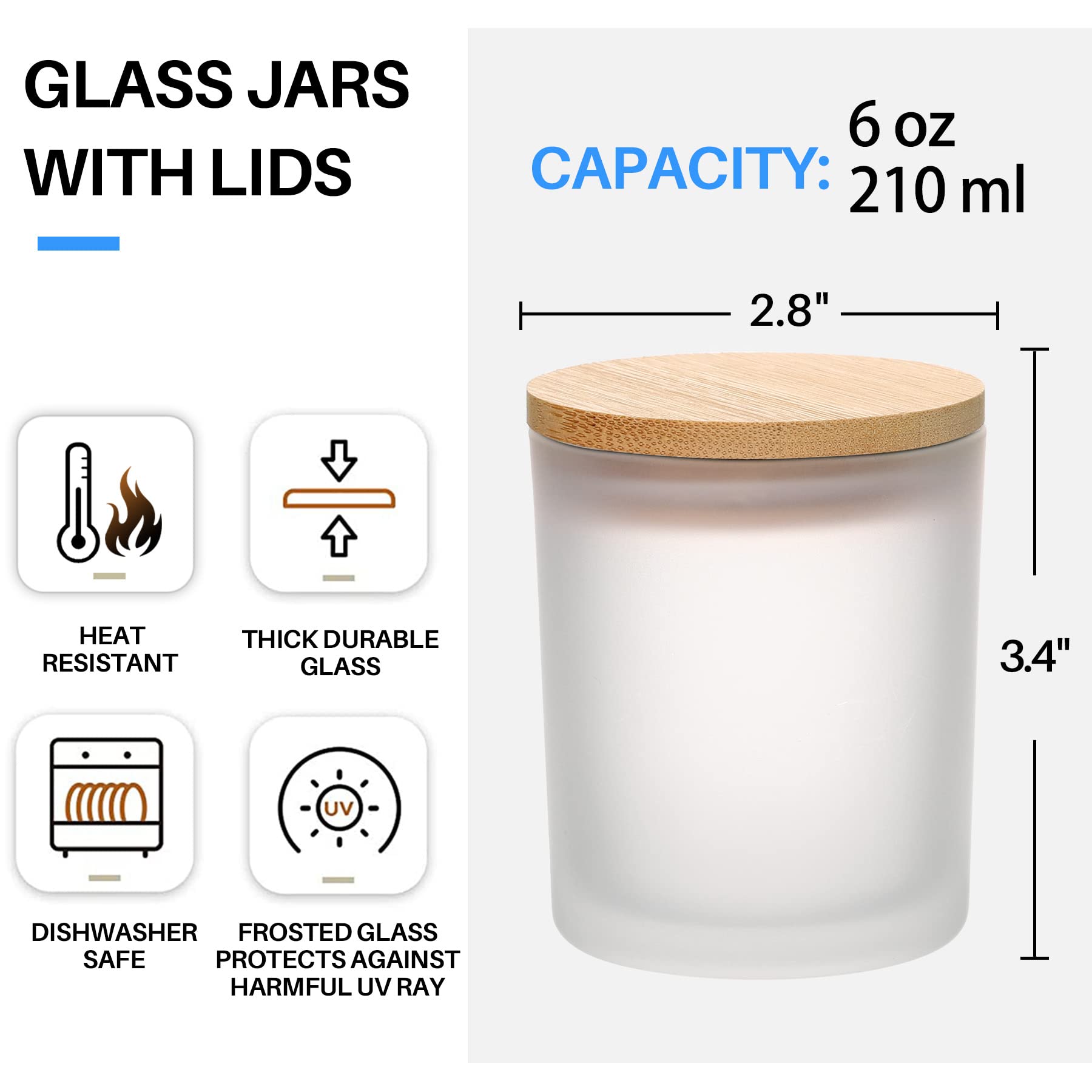 6-Pack 6OZ Frosted Amber Glass - Candle Making Jars Wholesale review and price
