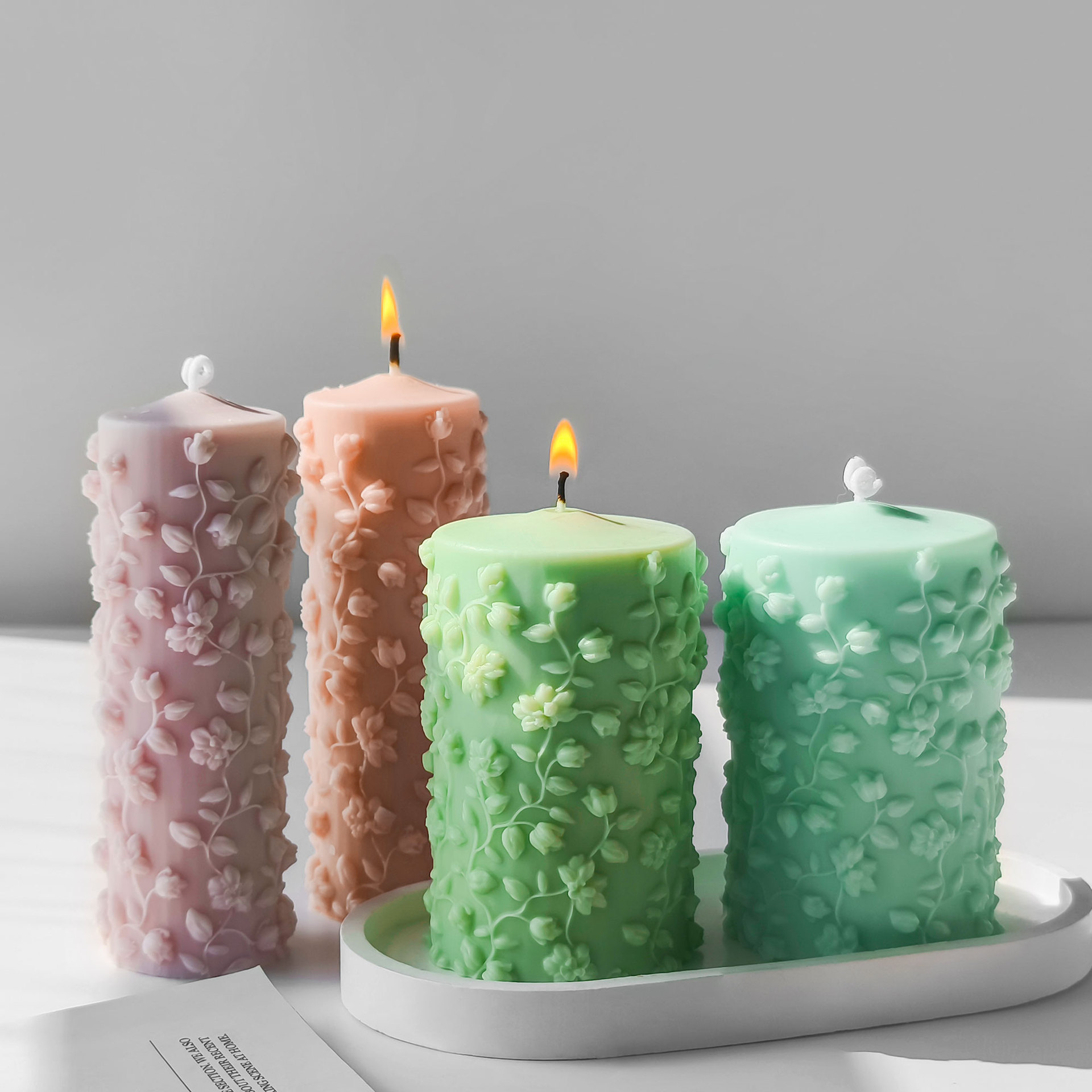 3D Cylinder Embossed Vines Mol - Candle Making Vinings review and price