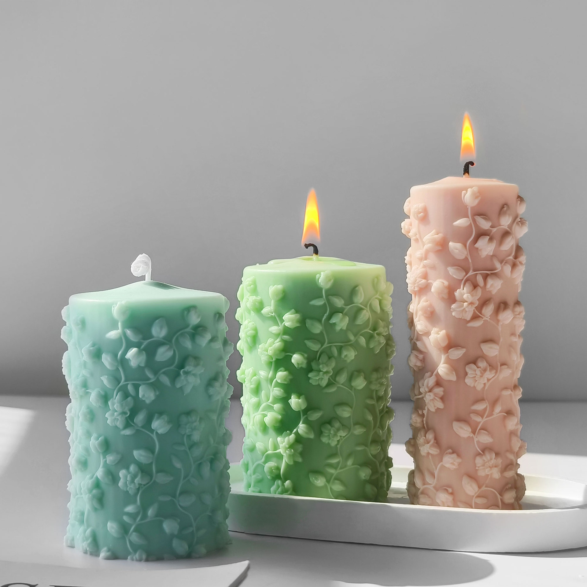 3D Cylinder Embossed Vines Mol - Candle Making Vinings review and price