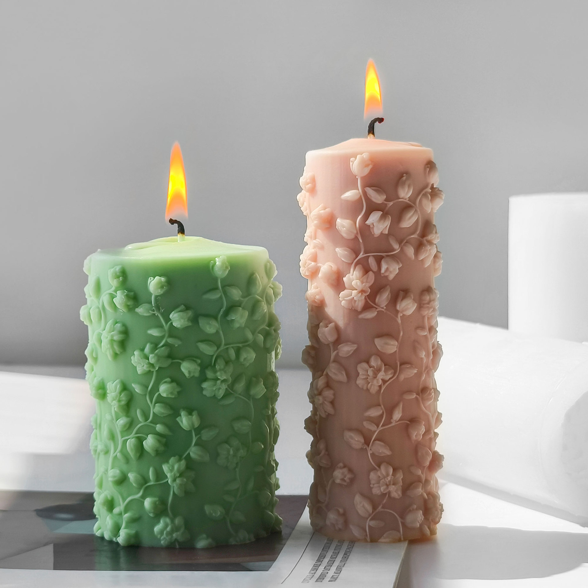 3D Cylinder Embossed Vines Mol - Candle Making Vinings review and price